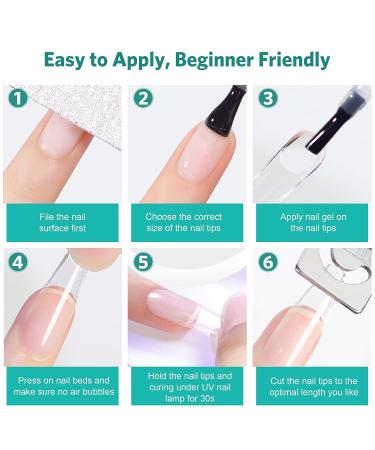 AIBRIT Nail Kit: 6 in 1 Glue Gel, 550 Coffin Nails, UV LED Lamp - DIY Nail Extension Set for Christmas Gifts - Buy Online on GoSupps.com