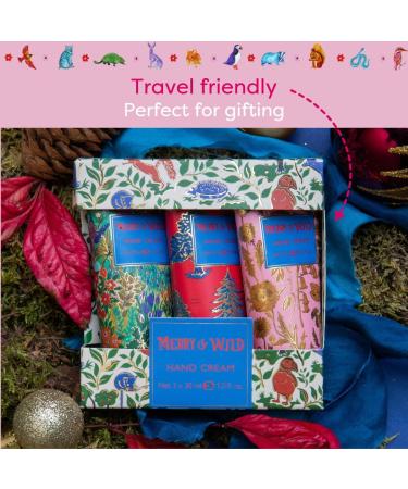 Heathcote & Ivory 3 x 30ml Essential Oil Scented Hand Cream Travel Size Vegan Beauty Gift for Her Merry and Wild Collection - Buy Online on GoSupps.com
