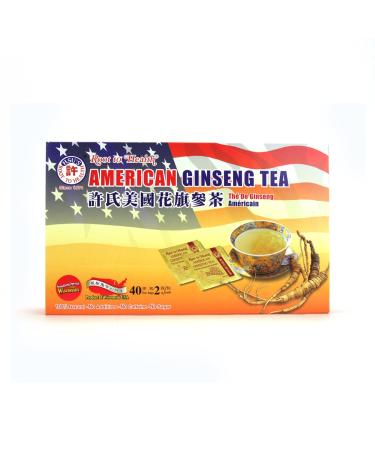 Hsu's Ginseng SKU 1038 | American Ginseng Tea 40ct | Cultivated American Ginseng from Marathon County Wisconsin USA | | 40ct Box B000153R4A 40 Count (Pack of 1)