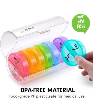 Twice-a-Day Daily Pill Organizer - Weekly AM/PM Round Medicine Box - 7 Day Vitamin Container for Fish Oils - Buy Online on GoSupps.com