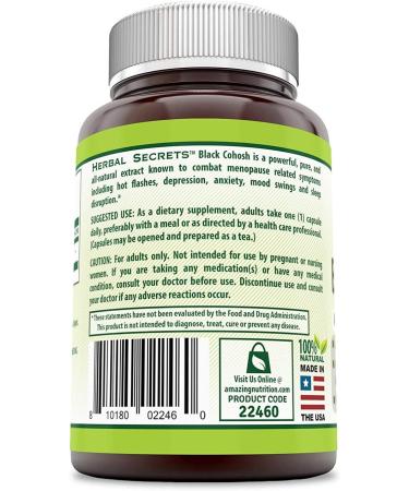 Herbal Secrets Black Cohosh 540mg Capsules - Non-GMO Menopause Relief & Hormonal Balance - Buy Online on GoSupps.com
