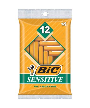 (Pack of 2) Bic Single Blade Sensitive Skin Shavers - 12 in Pack Total 24