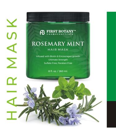 Rosemary Mint Biotin Hair Mask - Deep Conditioning Treatment for Dry Damaged Hair | Hair Growth & Moisturizing Formula with Rosemary Oil | Sulfate-Free Hair Care - 8 oz - Buy Online on GoSupps.com