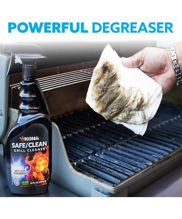 Kona Safe/Clean Grill Cleaner Spray - 40% More Power | Eco-Friendly Food Safe BBQ Degreaser | Heavy Duty No-Drip Gel | Biodegradable | 23oz Made in Michigan USA - Buy Online on GoSupps.com