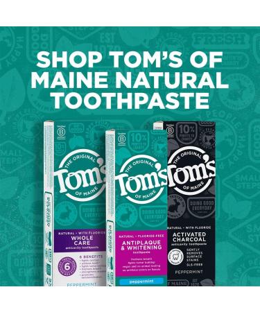 Tom's of Maine Fluoride-Free Antiplaque & Whitening Toothpaste, Peppermint 5.5 oz - Buy Online on GoSupps.com