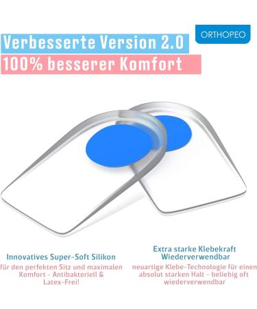 Orthopeo Premium Heel Spur Insoles - Soft Silicone Heel Cushions & Pillows for Women - 2 Pairs of Orthopedic Gel Inserts - Ideal for Comfortable Foot Support - 10.2 cm x 6.3 cm - Buy Online on GoSupps.com