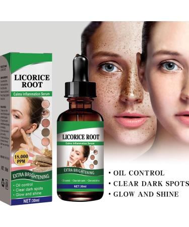 Licorice Pore Shrinking Facial Essence Whitening Rejuvenating Essence Licorice Dark Spot Corrector Essence Natural Licorice Repair Face Serum Licorice Skin Brightening Essence Tightening Skin Care - Buy Online on GoSupps.com