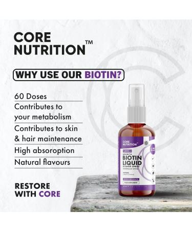 Biotin Liquid Spray 12,000mcg - Vegan Hair, Nail & Skin Health - 4 Month Supply - Made in UK - Buy Online on GoSupps.com
