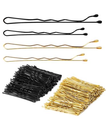 400 pieces of hair clip set hair clips hairpins bobby pins hair clips for thick thin hair women girls (5 & 6cm/ gold & black) - Buy Online on GoSupps.com