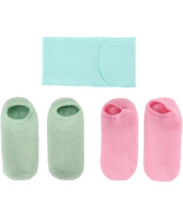 Qukaim Gel Spa Socks Moisturizing Gel Socks and Neck Wrap Set Skin Smoothing and Firming Spa Gel Nourishing Repair 2 Pairs Socks and 1 Neck Wrap - Buy Online on GoSupps.com