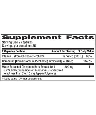 Trunature Advanced Strength Cinsulin 170 Capsules - Natural Blood Sugar Support - Buy Online on GoSupps.com