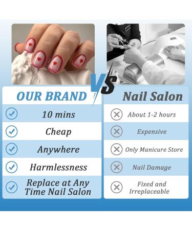 24 Pcs Valentine's Day Press-On Nails | Red Heart Ballerina Acrylic Full Cover | Perfect for Women & Girls - Buy Online on GoSupps.com