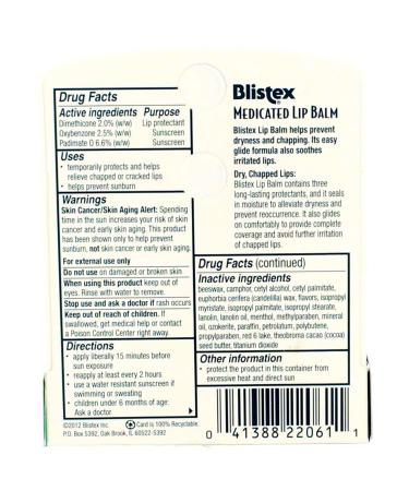 Blistex Medicated Lip Balm SPF 15 - Protect & Moisturize Lips Globally | 0.15 oz - Buy Online on GoSupps.com