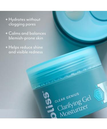 Bliss Clear Genius Cleanser 6.4 oz + Gel Moisturizer 1.7 oz | Salicylic Acid & Niacinamide to Purify Pores Control Oil & Hydrate | Vegan Tea Tree Scent Oil-Free Paraben-Free Blemish-Prone Skin - Buy Online on GoSupps.com