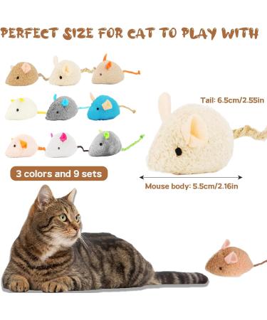 9 Pcs Catnip Toys for Cats Cat Mouse Toy Catnip Mouse Toys for Cat Cat Toys for Indoor Cats Adult and Kitten Toys for Indoor Cats Soft Cat Mouse Toy Toy for Cat Playing Chewing Teeth Cleaning - Buy Online on GoSupps.com