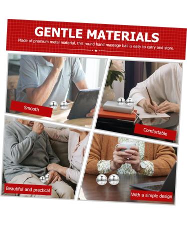 Lurrose Baoding Iron Balls Set | Stainless Steel Chinese Massage Balls for Health & Relaxation | 5.3cm Silver Bath Balls - Buy Online on GoSupps.com