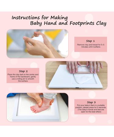 Baby Hand and Footprint Kit Picture Frame Clay Set | Newborn Girls & Boys Photo Frame | Keepsake Baby Shower Gift for New Parents - Buy Online on GoSupps.com