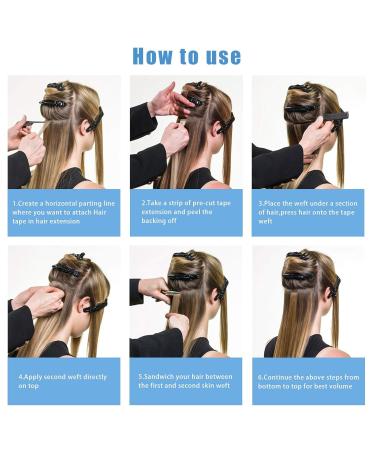 Kalolary 120 Pieces Hair Extension Replacement Tapes - High Adhesive Power Dark Blue Tape for Tape-In Hair Extensions - Buy Online on GoSupps.com