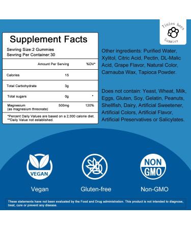 Magnesium Threonate Gummies 500 mg - 60 capsules - Buy Online on GoSupps.com