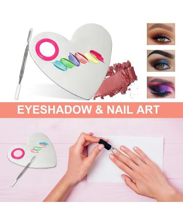 Necitorix Stainless Steel Mixing Palette - Heart Small | Makeup Foundation & Nail Gel Polish Mixing Tray | Cosmestic Tool - Buy Online on GoSupps.com
