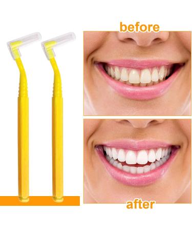 Skhaovs 30-Piece Yellow Interdental Brushes & Dental Floss Sticks Anti-Slip Handle Gum Cleaning Tools - Buy Online on GoSupps.com