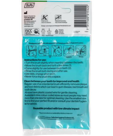 TePe Interdental Brush Original Green 0.8mm/ISO 5 - 8pcs Plaque Removal & Efficient Cleaning - Narrow Gaps - 8 Count - Size 5 - Buy Online on GoSupps.com