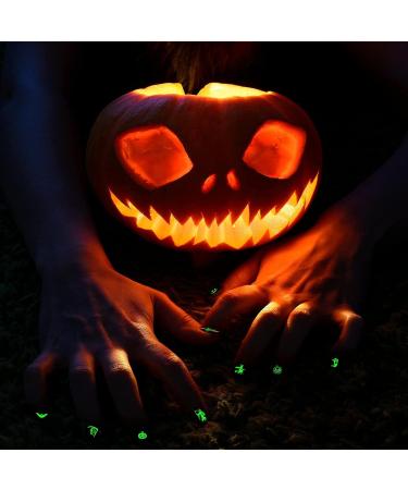 TailaiMei Halloween Nail Stickers - 9 Sheets Glow in the Dark Fluorescent Nail Decals for DIY Manicure | Perfect for Halloween Nail Art - Buy Online on GoSupps.com