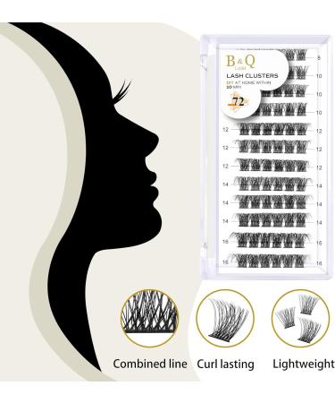 72 D Curl Natural Eyelash Clusters | Soft & Fluffy DIY Lash Extensions - D-16 mm B 47 - Buy Online on GoSupps.com