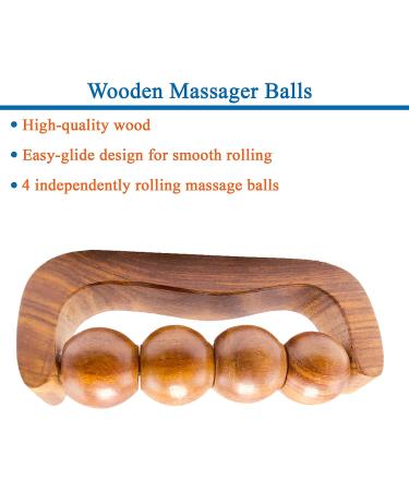 Hathkaam Rosewood Handheld Massage Roller - 7 Inch Full Body Pain Relief Therapy - Buy Online on GoSupps.com