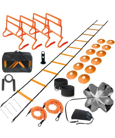 Kvittra Adjustable Speed Training Hurdles Fitness & Speed Training Equipment with Agility Ladder - Plyometric Fitness & Speed Training  Hurdle/Obstacles for Soccer, Football, Track & Field Casual