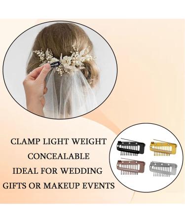 16 pcs Chunni Clips with Safety Pins 10-Teeth Strong Dupatta Clips Hair Extension Clips Invisible Strong Wig Fixed Clips for Dupatta beret Hijab & Tikka Setting (4 colors) - Buy Online on GoSupps.com