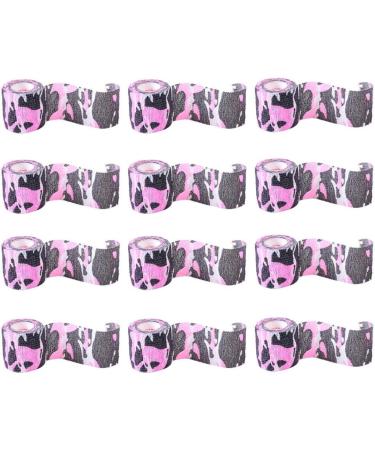 12 Rolls Self Adherent Sports Tape - Camo Pink Bandage Wraps | Breathable Grip Cover - International Shipping Available - Buy Online on GoSupps.com