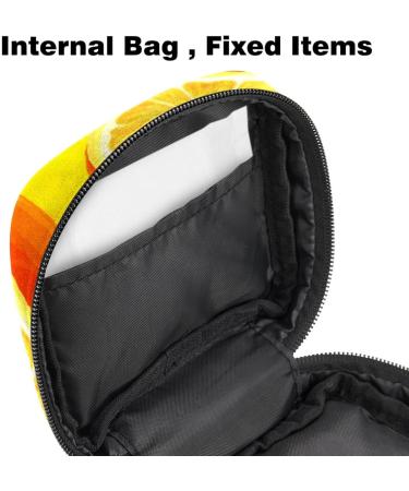Stylish Portable Storage Bags for Women's Bandages & Menstrual Products | Yellow Lemon & Orange Design - Buy Online on GoSupps.com