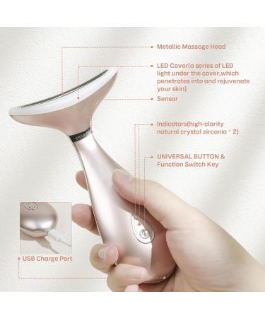 VRAIKO 3-in-1 Neck & Face Massage Device - Microglow Spa Tool (Ros Gold) for At-Home Relaxation | International Shipping - Buy Online on GoSupps.com