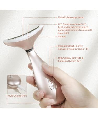 Lily Neck Face Massager - 3-in-1 Skin Rejuvenation Tool for Lifting Toning & Tightening - At-Home Facial Spa in Rose Gold - Buy Online on GoSupps.com