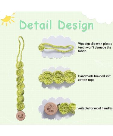 Macrame Boho Wooden Pacifier Clip | Natural Handmade Braided Cotton | Unisex Baby Shower Gift - Symbolife - Buy Online on GoSupps.com