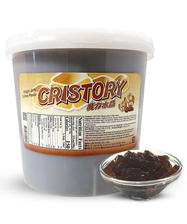 CRISTORY Coffee Flavor Jelly Boba Jar (7.27 lbs), Authentic Arabica Coffee, Pre-Sweetened and Ready To Serve, 100% Gluten Free & Fat Free, Vegan Friendly, Bubble Tea, Toppings for Beverage & Desserts