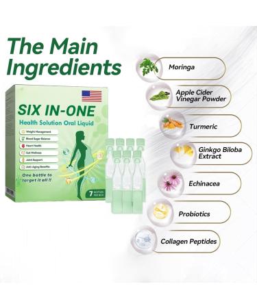 2025 New Six-in-One Oral Solution Six-in-One Health Solution Oral Liquid - Promote Intestinal Digestio Natural Slim Supplement Oral Drops for Women and Men (1 BOX) - Buy Online on GoSupps.com