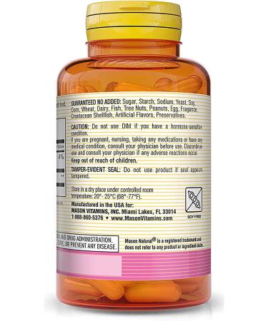 Mason Natural DIM 100 mg - Diindolylmethane Capsules, 60 Count for Hormonal Support - Buy Online on GoSupps.com