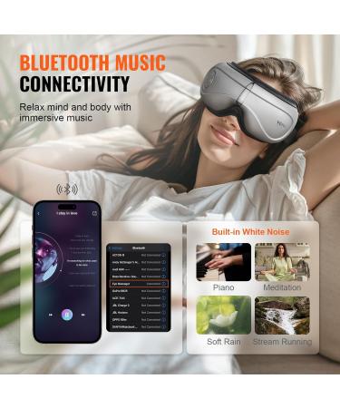 VEVOR Eye Massager with Heat - 5 Modes Bluetooth Music Foldable for Eye Strain & Migraines - Perfect Gift for Parents - Buy Online on GoSupps.com