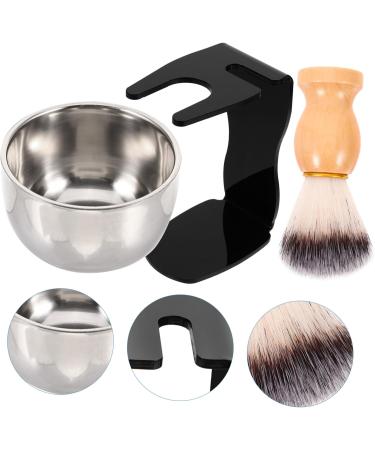 Coophya Razor Brush Set | Premium Beard Care Tools | Rust-Free Steel & Wooden Bracket for Men s Shaving - Buy Online on GoSupps.com