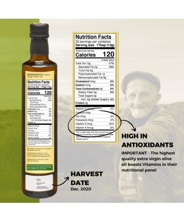 Papa Vince Olive Oil Extra Virgin - High Polyphenol, Unrefined, Sicilian Olive Oil from Italy - Keto & Paleo Friendly - Buy Online on GoSupps.com