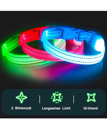 KOSKILL LED Dog Collar - Waterproof & Bright Adjustable USB Lighted Collar for Small Dogs (Pink Size S) - Safe & Stylish Pet Accessory - Buy Online on GoSupps.com