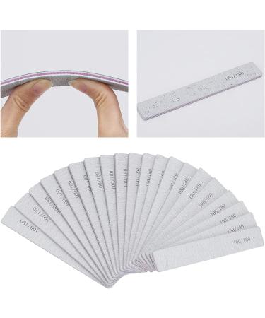 25 Pack 100/180 Grit Nail Files for Acrylic Nails - Professional Double Sided Emery Boards - Type 1 - Buy Online on GoSupps.com