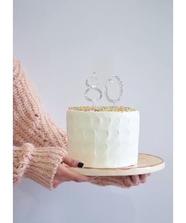 Happy Birthday Cake Topper - Silver Rhinestone Decoration for Celebrations | International Shipping - Buy Online on GoSupps.com