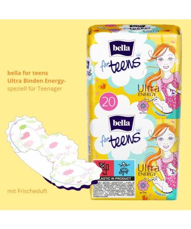 Buy Bella for Teens Ultra Binding Energy - Fragrance-Free Ultra Thin Pads 6-Pack (120 Pieces) for Ultimate Comfort - Buy Online on GoSupps.com