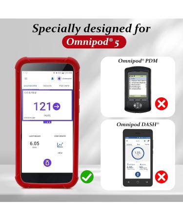 Buy Silicone Case for Omnipod 5 | Soft Gel Skin Cover by YOUSHARES - Red Protection for Your Omnipod Device - Buy Online on GoSupps.com