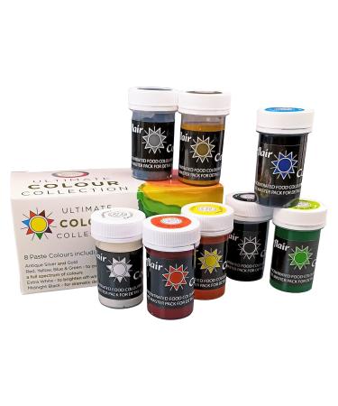 Sugarflair Ultimate Paste Collection Food Colouring Paste Collection 8 Amazing Colours Jars Rainbow Cake Kit Use With Sugar Pastes Buttercream Cupcake Mix Marzipan- Multicoloured 8 x 25g