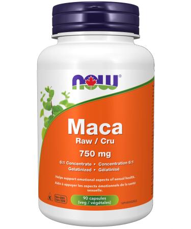 NOW Supplements Maca Extract 750mg Vegetable Capsules 90 Count