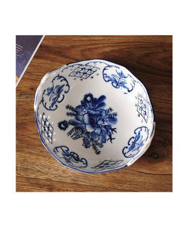 Fruit Bowl Fruit Plate Home Round Ceramic Fruit Bowl Living Room Dining Room Kitchen Desktop Porcelain Fruit Dish Hollow Candy Bowl Fruit Plate (Color : B) (B)